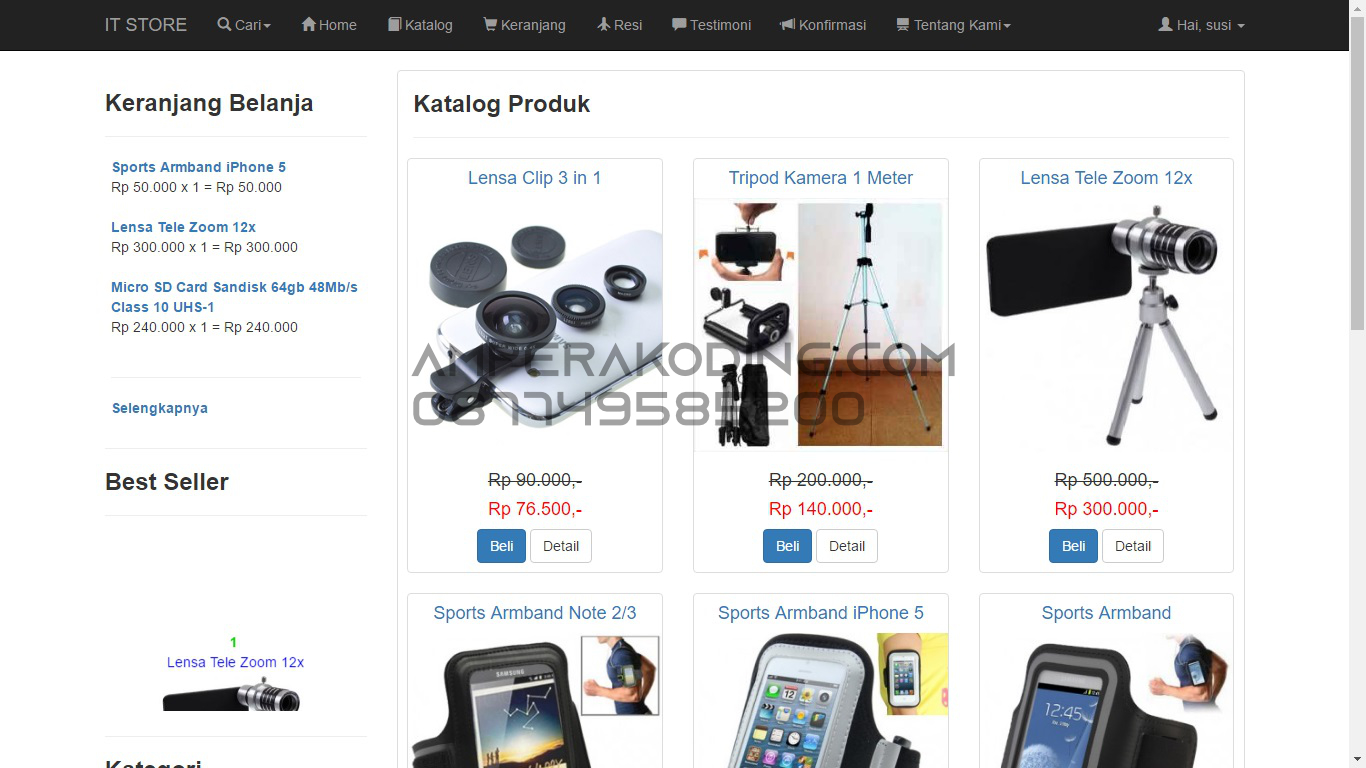 DVD Tutorial Perancangan Website Toko Online/ E-Commerce Responsive Berbasis PHP, MySqli, dan Bootstrap