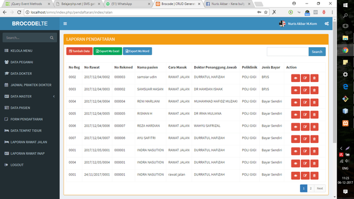 Membangun Sistem Informasi Rumah Sakit Dengan Codeigniter Mysql dan Ajax